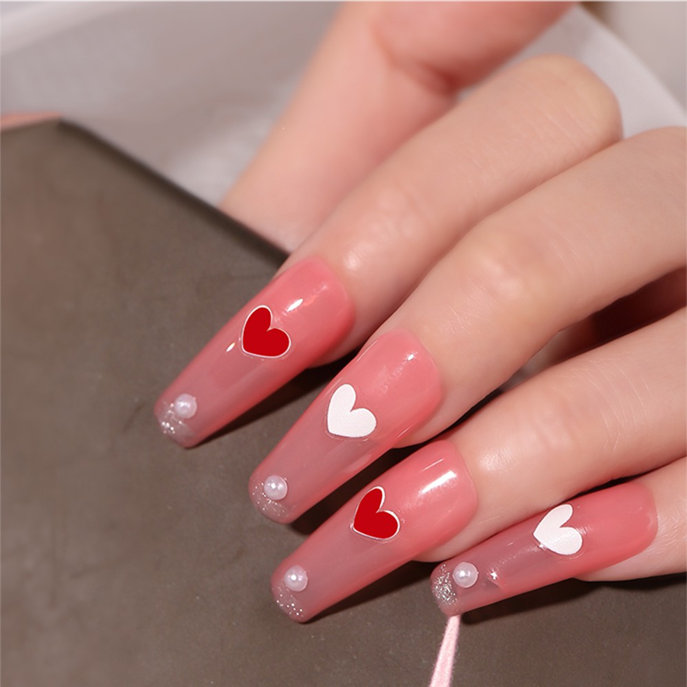 [Hàng mới về] Hình dán móng tay nghệ thuật họa tiết trái tim 3D