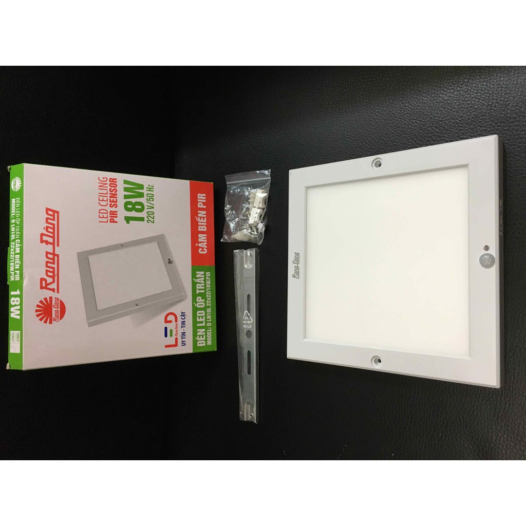 [XẢ HÀNG] Đèn LED Ốp Trần Vuông/ Tròn Siêu Mỏng Rạng Đông 18W 220x220mm, Kiểu Dáng Hàn Quốc, ChipLED Samsung