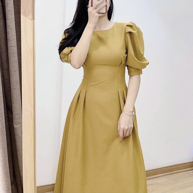 VNU215 - VÁY XOÈ BO LI EO TAY XOẮN BỒNG | BigBuy360 - bigbuy360.vn