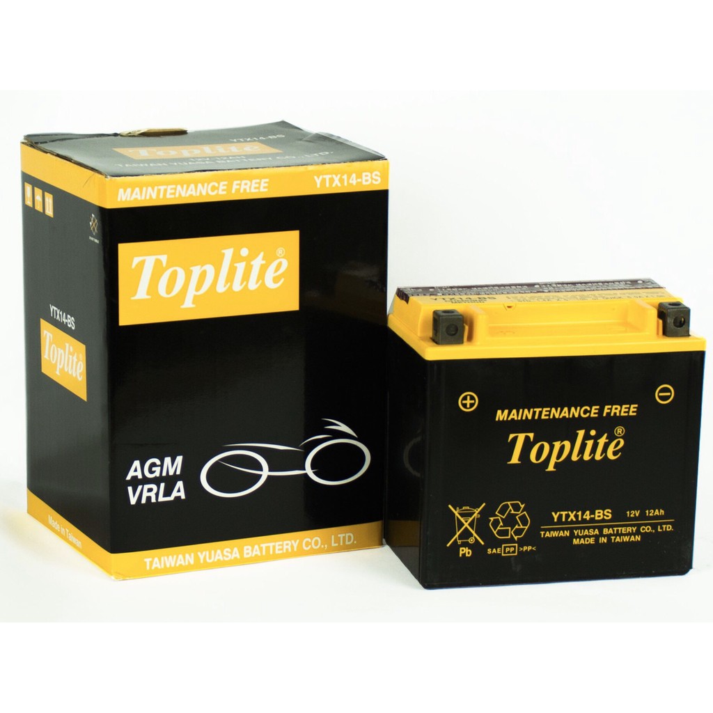 Bình Ắc quy motor Toplite YTX14-BS