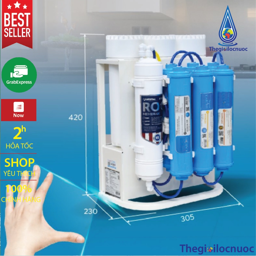 Máy lọc nước thông minh để gầm Karofi KAQU95 10 cấp lọc bảo hành 36 tháng