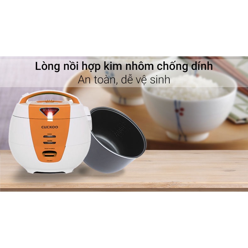 Nồi Cơm Điện Cuckoo 1L 1 Lít 2-4 Người Ăn CR-0661 - Hàng Nhập Khẩu Hàn Quốc - Hàng Chính Hãng (Bảo Hành Toàn Quốc 2 Năm)