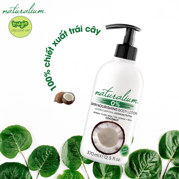 Sữa Dưỡng Thể Naturalium Body Lotion Hương Dừa Làm Sáng Da  xuất xứ Tây Ban Nha 370ml Hugo Shop