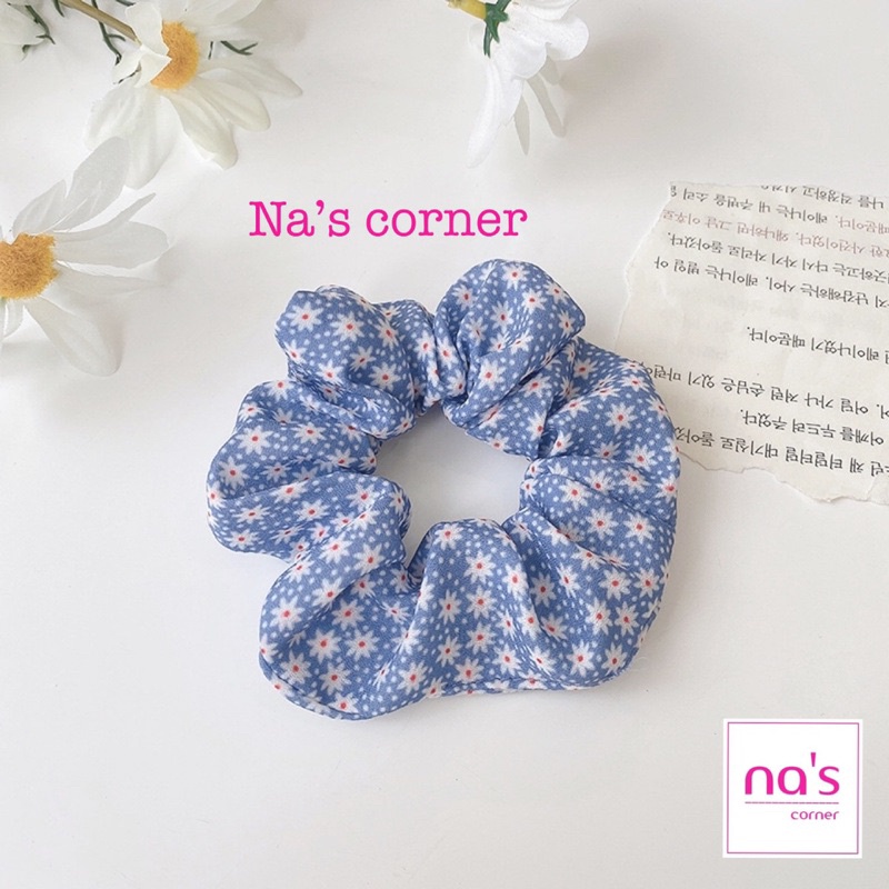 Thun cột tóc vải chun buộc xanh dương - Link 1