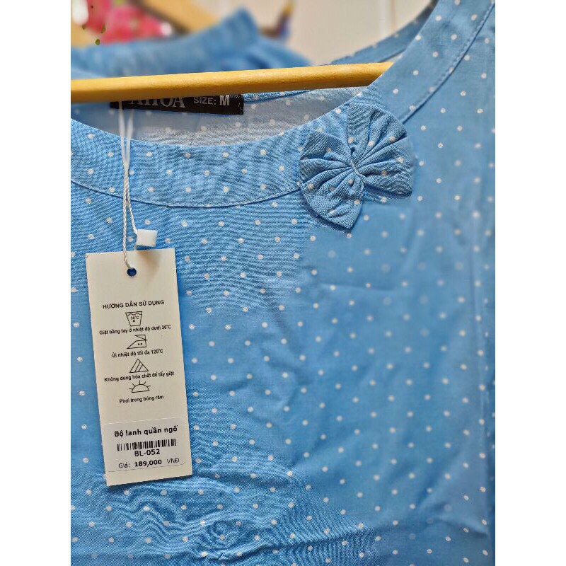 Bộ Lanh Tole Mặc Nhà Ngố Trẻ Có Tay Hàng Đẹp Ahoa