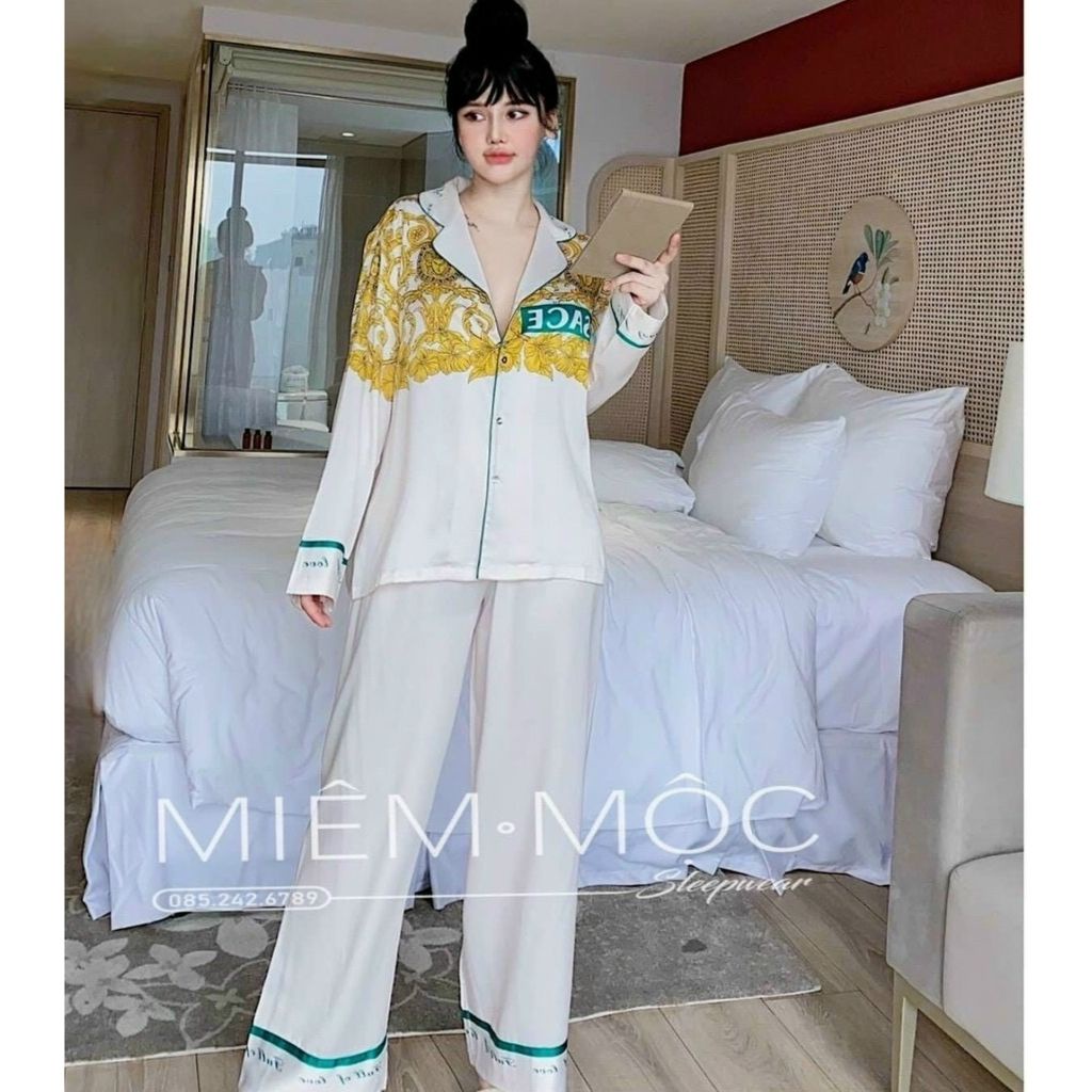 Đồ Ngủ Nữ Lụa Latin MIKY Đồ Ngủ Pijama Dễ Thương Vải Lụa Latin Thiết Kế Cao Cấp &lt;62Kg