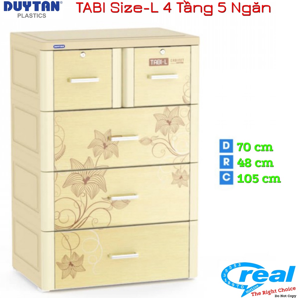 Tủ Nhựa Duy Tân TABI-L Nâu Đan ( 4 Tầng- 5 Ngăn )