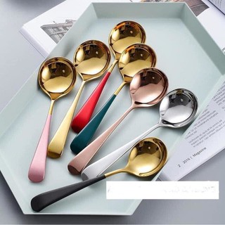 Set 5 Thìa Inox Mạ Vàng - Thìa Gold Phong Cách Hiện Đại Sang Trọng