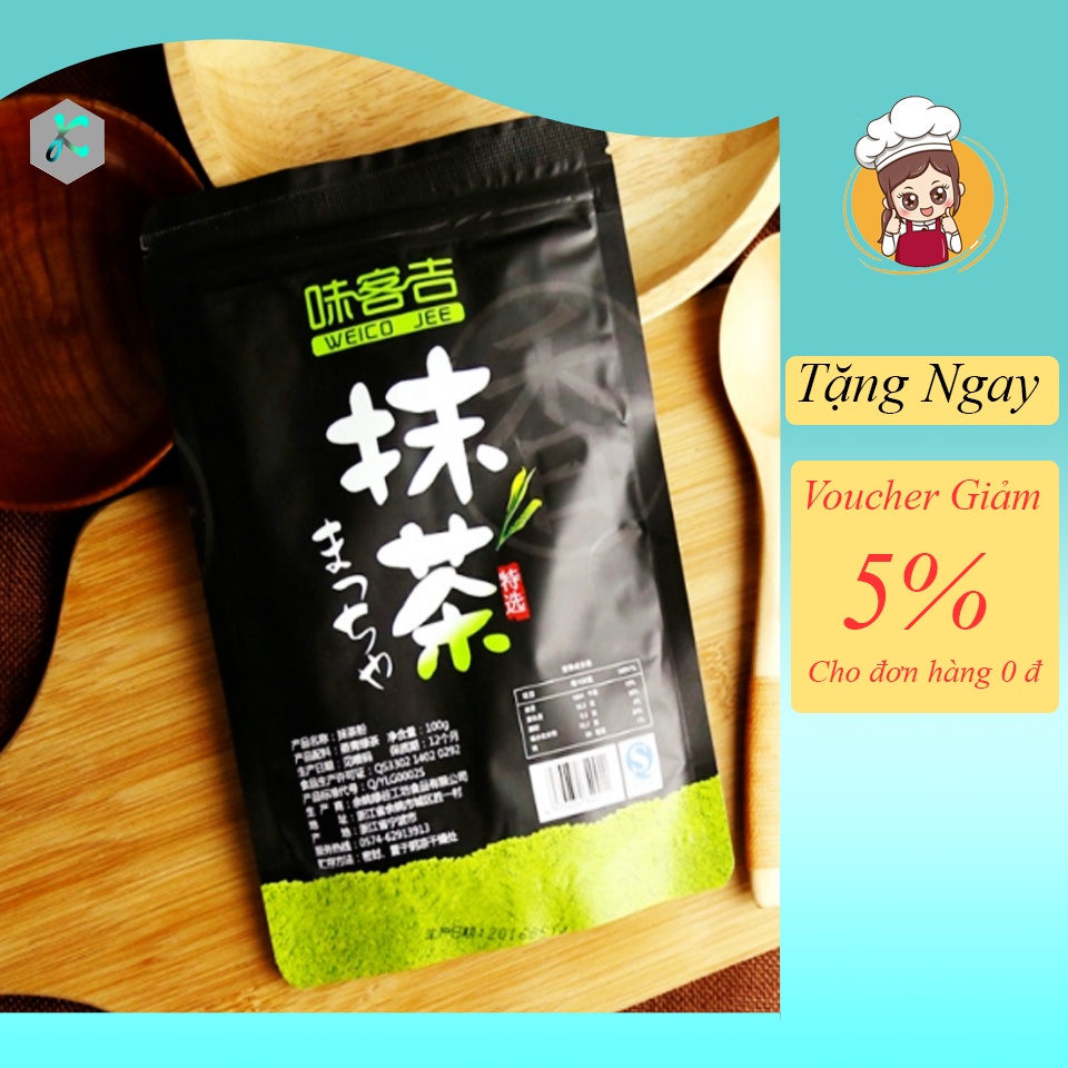 Bột matcha 100g ,Bột matcha cao cấp làm bánh ,bột matcha nguyên chất WeicoJee