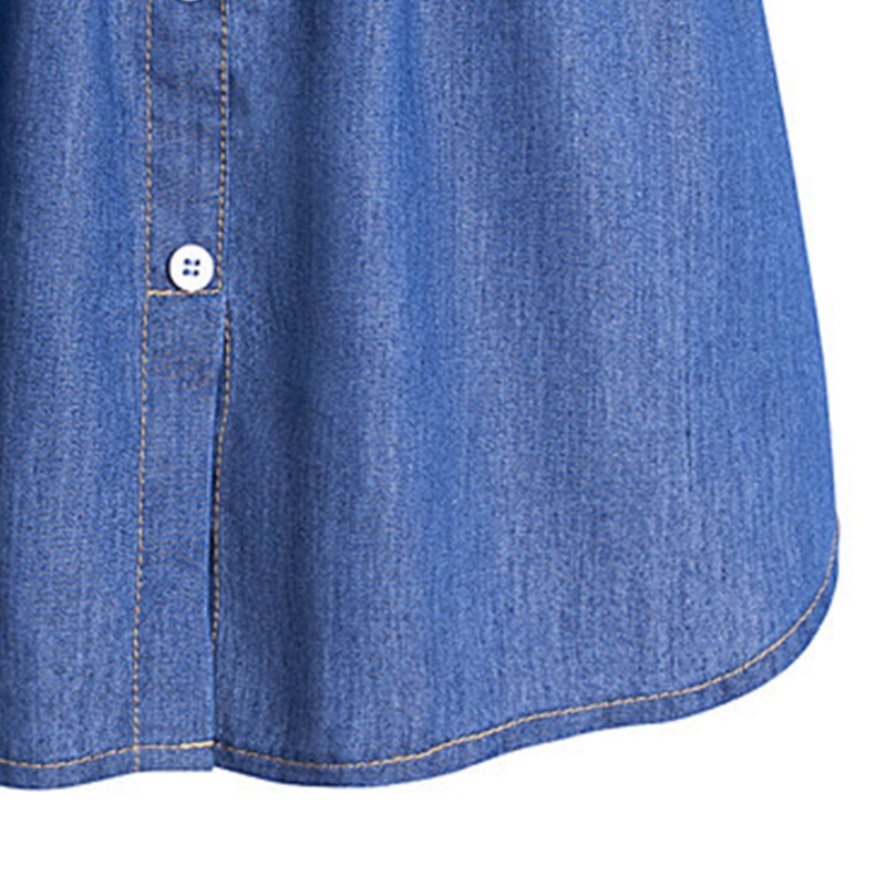 Áo Sơ Mi Giả Denim Dáng Chữ A Giả Váy Xếp Tầng Cài Nút Thời Trang Mùa Xuân Cho Nữ