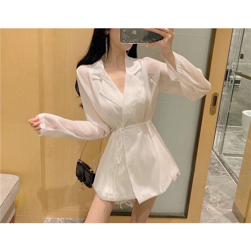 ÁO VEST VOAN KÈM ĐAI THANH LỊCH