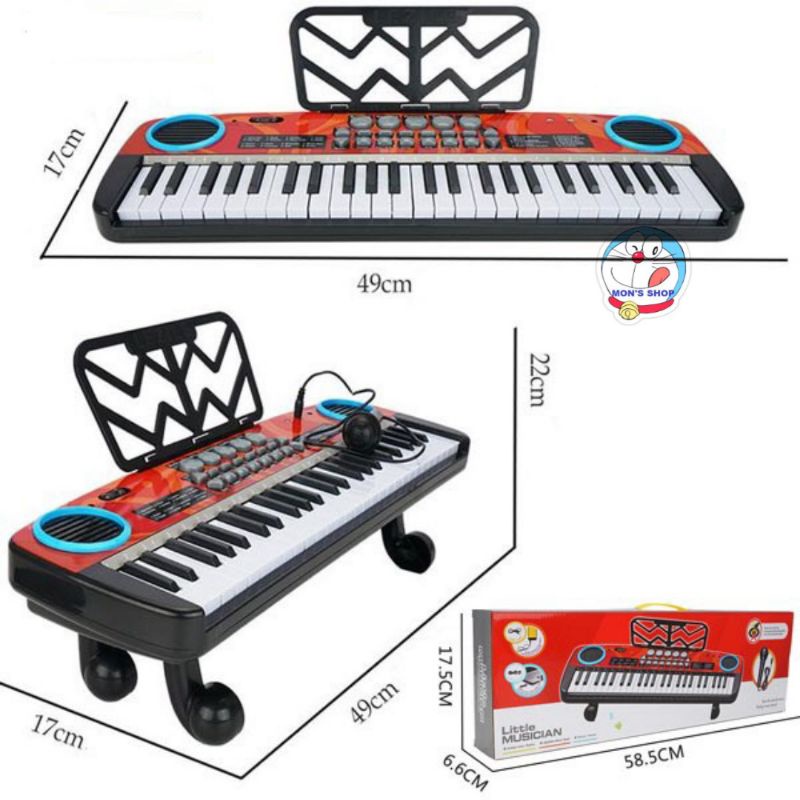 Đàn organ 49 phím No 4901A sạc USB, có Micro, kết nối MP3