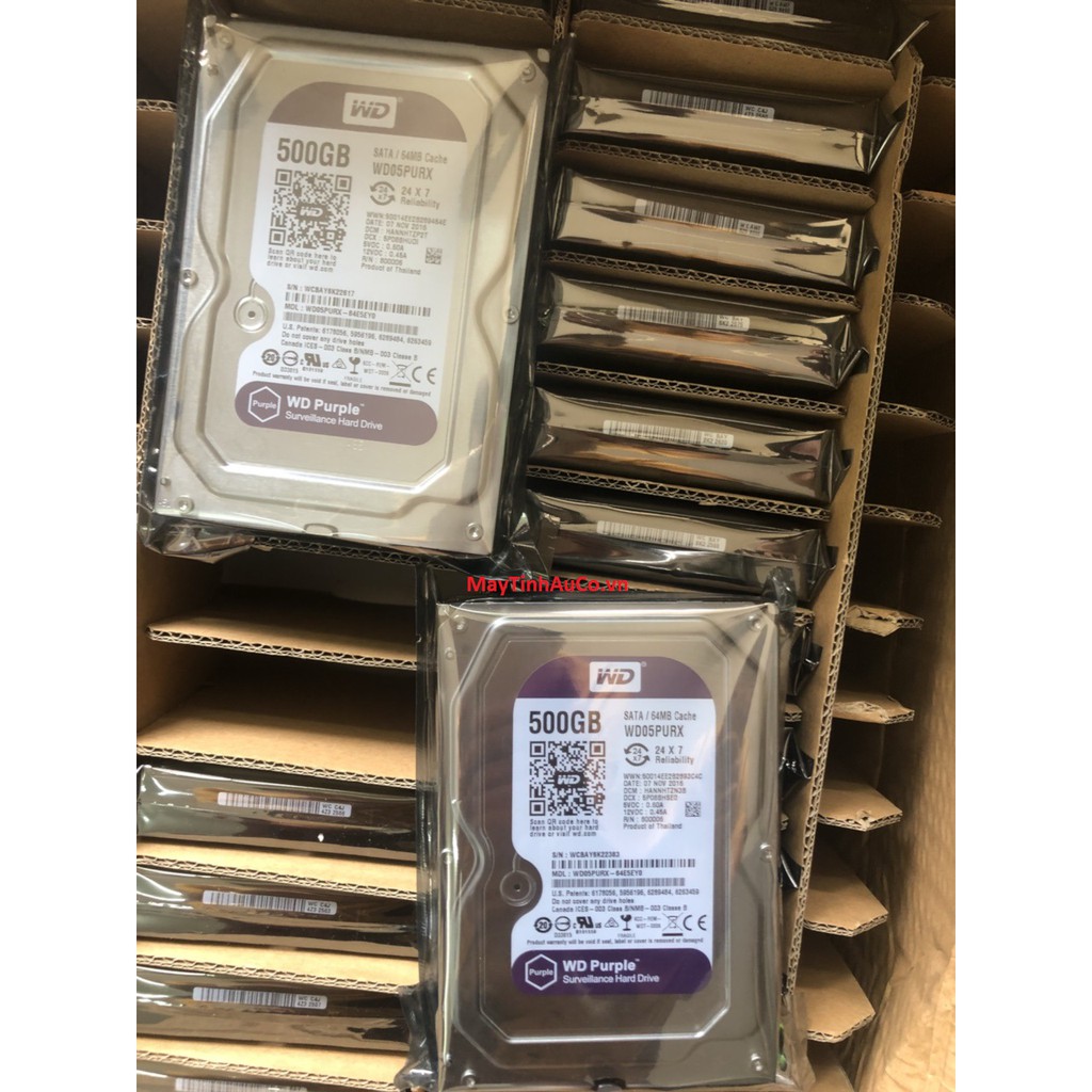 [Mã ELMSCOIN hoàn 8% xu đơn 500K] Ổ cứng HDD 500G Western Purple ( Tím )Chuyên dùng cho cameralưu trữ dữ liệu