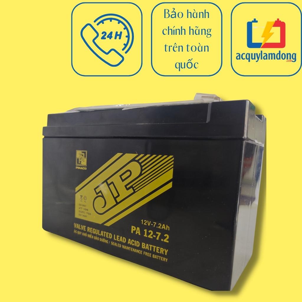 Ắc quy UPS JP PA 12-7.2 - 12V - 7,2Ah dùng cho các sản phẩm lưu điện, xe đồ chơi, bình bơm thuốc...
