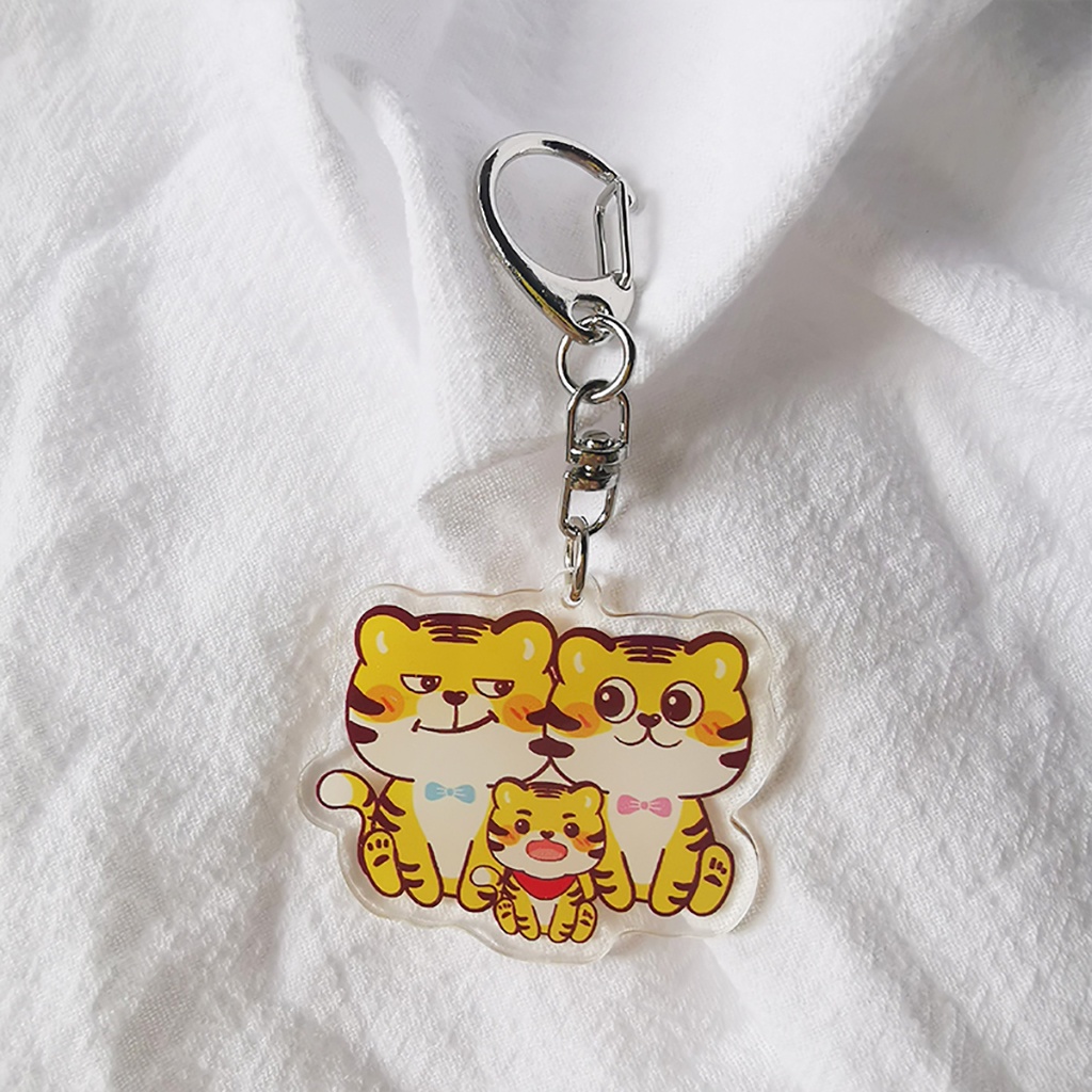 Móc khóa gia đình hổ vằn cho bạn bè, người yêu