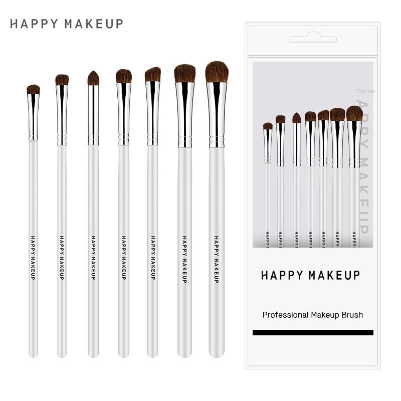 Bàn Chải HappyMakeup 7Bộ bàn chải mắt Màu Đỏ Giá Rẻ Mắt Nhỏ Lông Bờm Ngựa Cọ Trang Điểm Khói