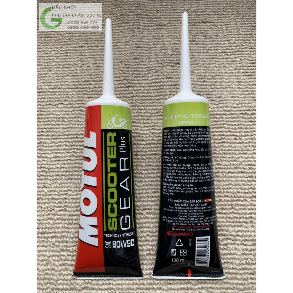 Dầu hộp số xe tay ga Motul Scooter Gear Plus 80W90 chính hãng, giá rẻ