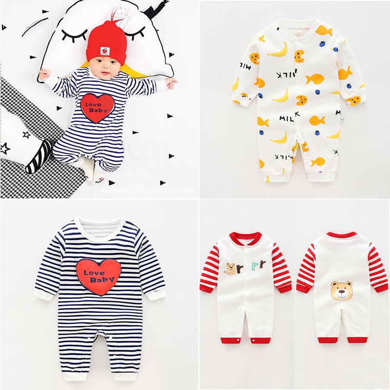 Body cotton dài tay Áo liền quần cho bé trai bé gái Hàng Quảng châu xuất Nhật SL10