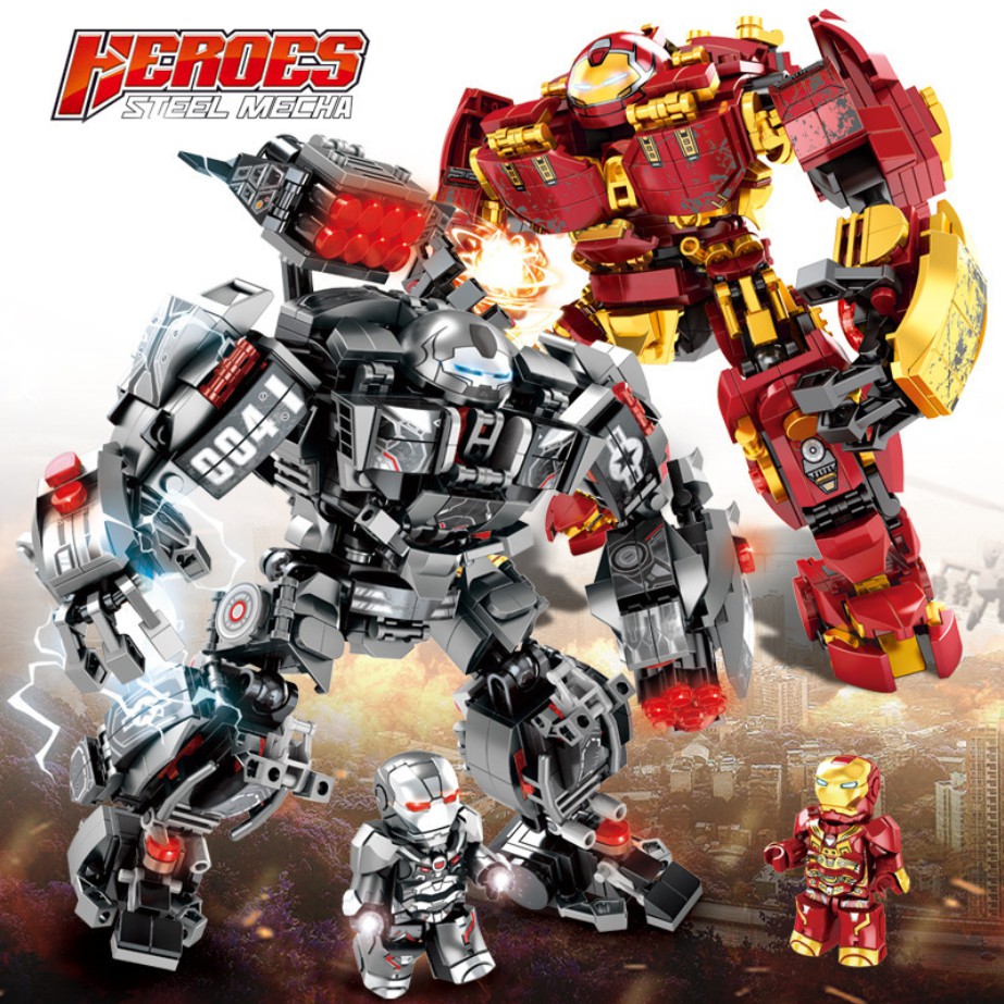 [632 CT - Hộp Giấy] Bộ Đồ Chơi Lắp Ráp Xếp Hình Mô Hình Lego Người Sắt, Lego Iron Man Hulkbuster, Marvel – SIÊU TO