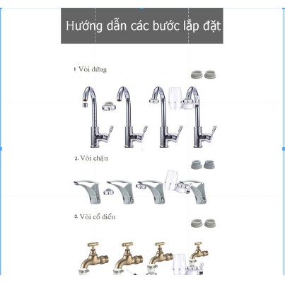 Bộ Lọc Zoosen cao cấp lọc nước trực tiếp tại vòi KT:  11,5x15x6,5 cm