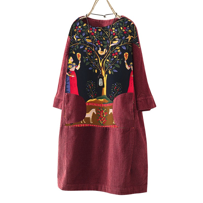 Đầm ZANZEA Tay Dài Phối Túi Hoạ Tiết Kẻ Sọc Phong Cách Vintage | BigBuy360 - bigbuy360.vn