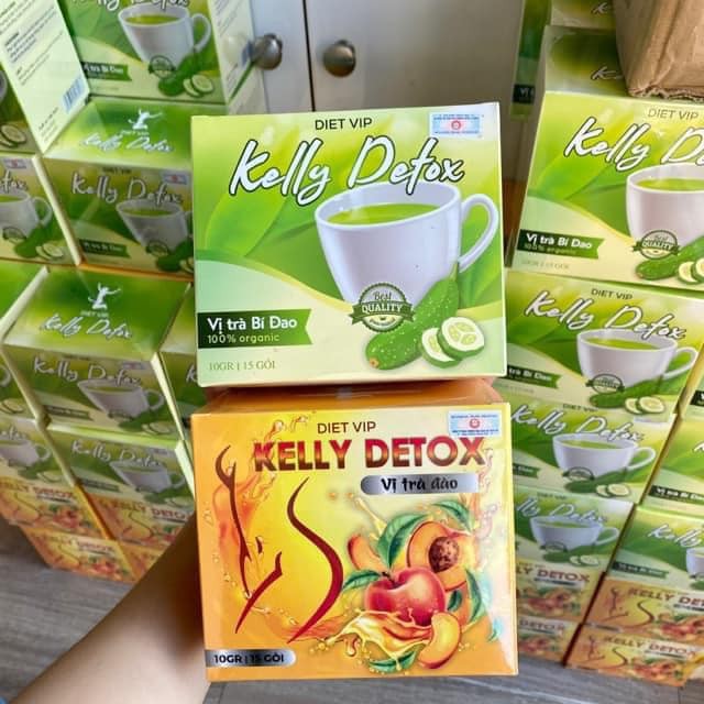 TRÀ DETOX KELLY Detox HƯƠNG VỊ ĐÀO HOẶC BÍ ĐAO EO THON DÁNG ĐẸP