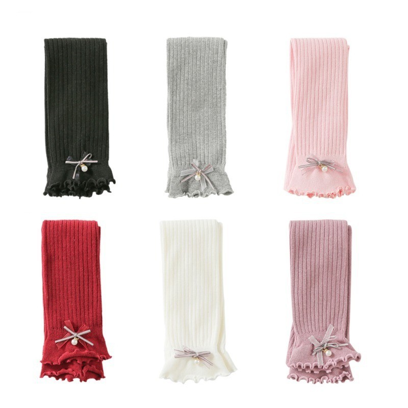 Quần Legging Dệt Kim Phối Nơ Cho Bé Gái