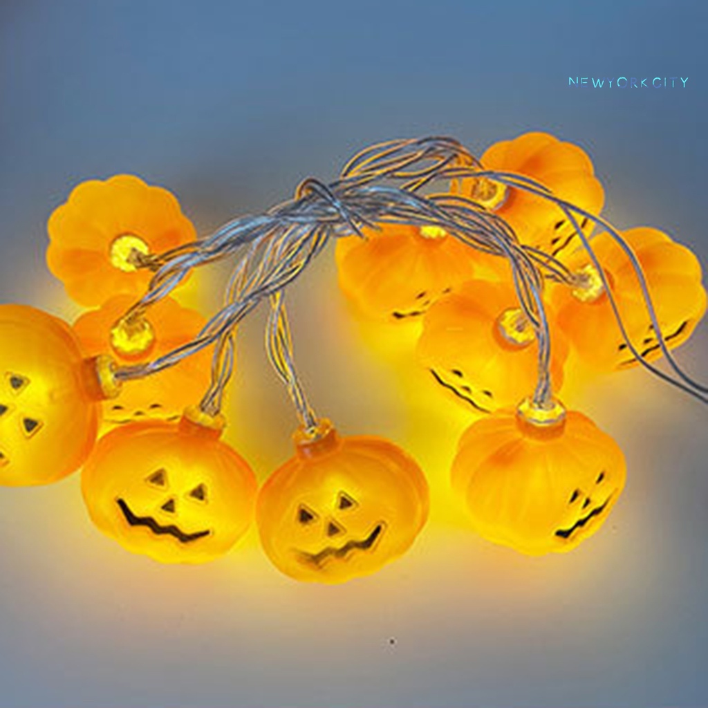 10 / 20 Dây Đèn LED 8 Bóng Hình Bí Ngô Chống Nước Trang Trí Halloween