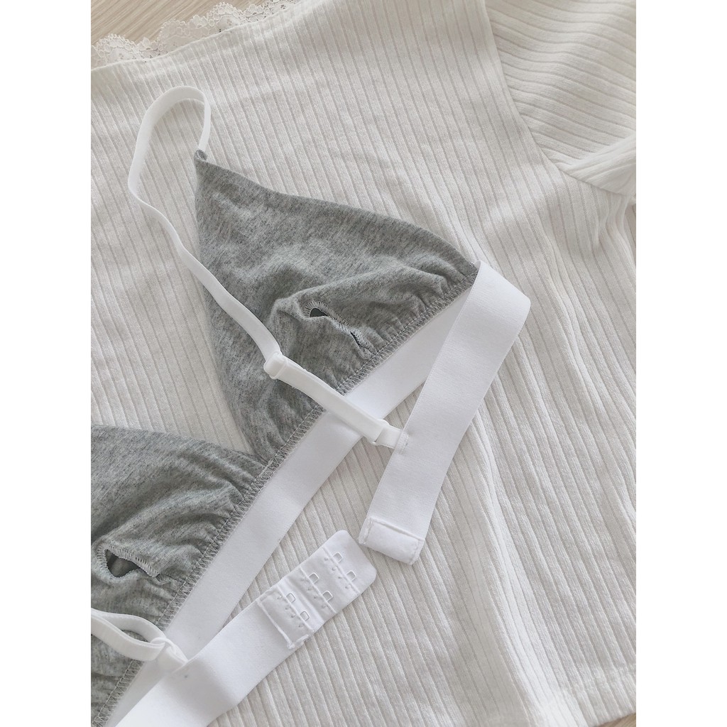 Áo Lót Cotton Móc Gài Huyenmay - Áo Lẻ Xám Than Tre | BigBuy360 - bigbuy360.vn