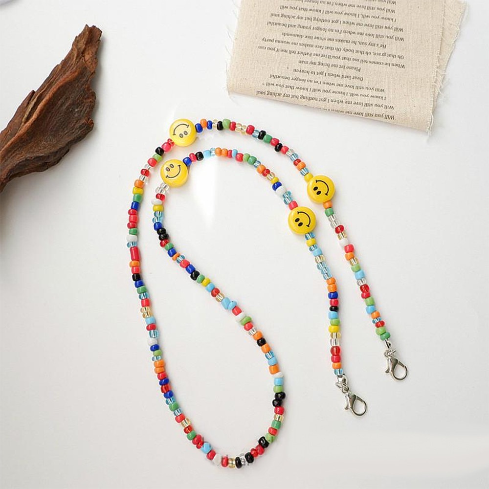 Dây Đeo Khẩu Trang Trang Trí Hình Mặt Cười/Trái Tim Nhiều Màu Sắc Đa Năng Thời Trang 66cm Cho Cặp Đôi