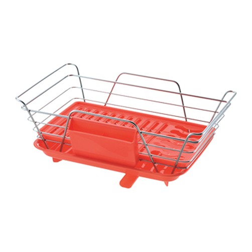 Giá úp bát đĩa kháng khuẩn có khay hứng nước Richell - Cam