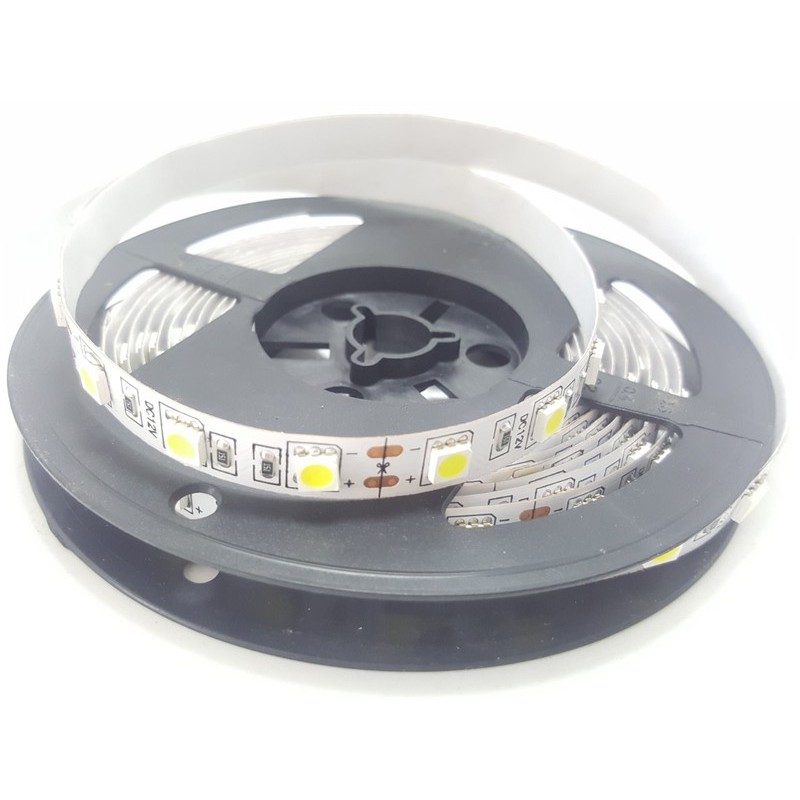 Dây led dán 12V 5m ánh sáng trắng vàng giá siêu rẻ