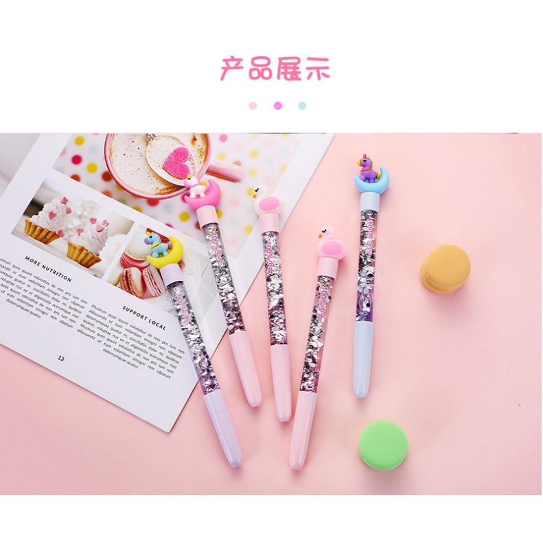 Bút mực gel vỏ bút ánh ,Bút nước nhũ chảy cao cấp nhiều màu sắc ngòi bút 0.38mm, dụng cụ học tập E863
