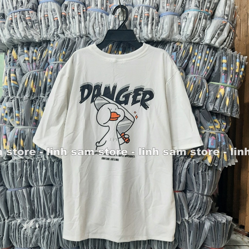 Áo thun tay lỡ nam nữ SAM CLO phông form rộng dáng Unisex, mặc lớp, nhóm, cặp in HÌNH VỊT DANGER