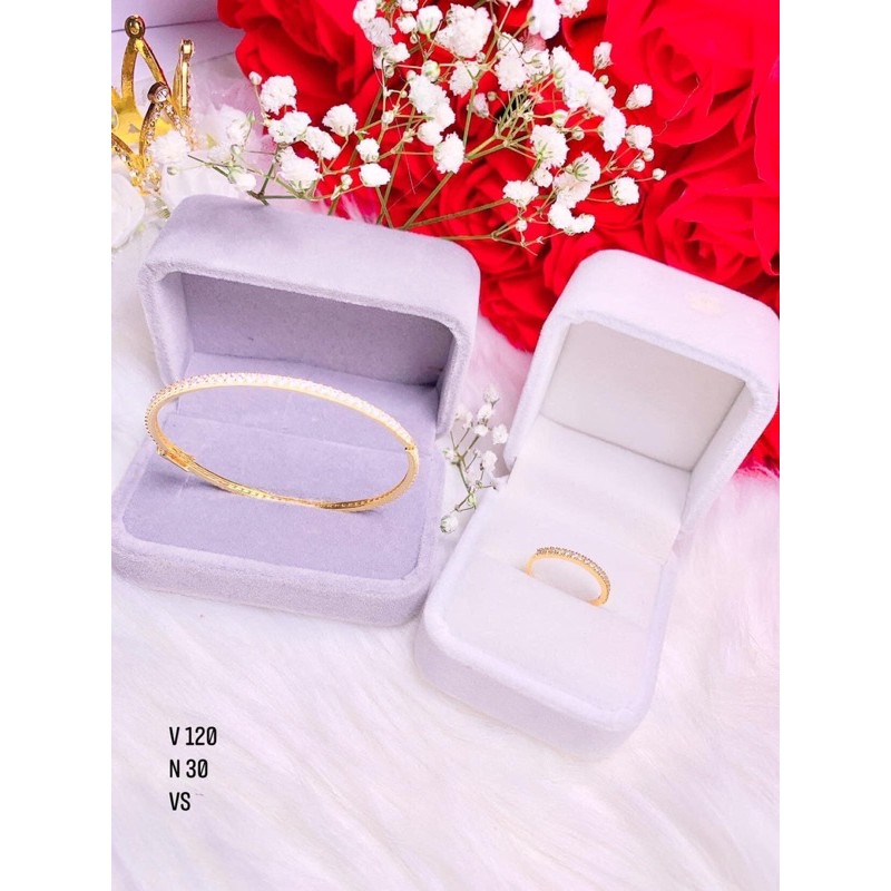 NHẪN GẮN ĐÁ TĂM VÀNG 10KARA