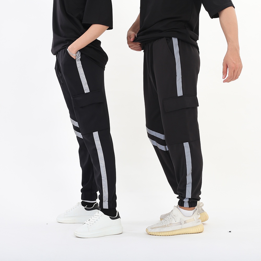 Quần jogger túi hộp Phản Quang BOTEE unisex nam nữ chất poly cao cấp