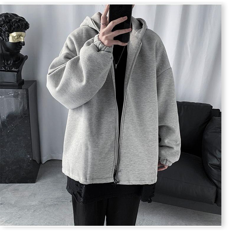 [FREESHIP TOÀN QUỐC] Áo Hoodie Form Rộng Dây Khóa Kéo Trơn Chất Liệu Nỉ | BigBuy360 - bigbuy360.vn