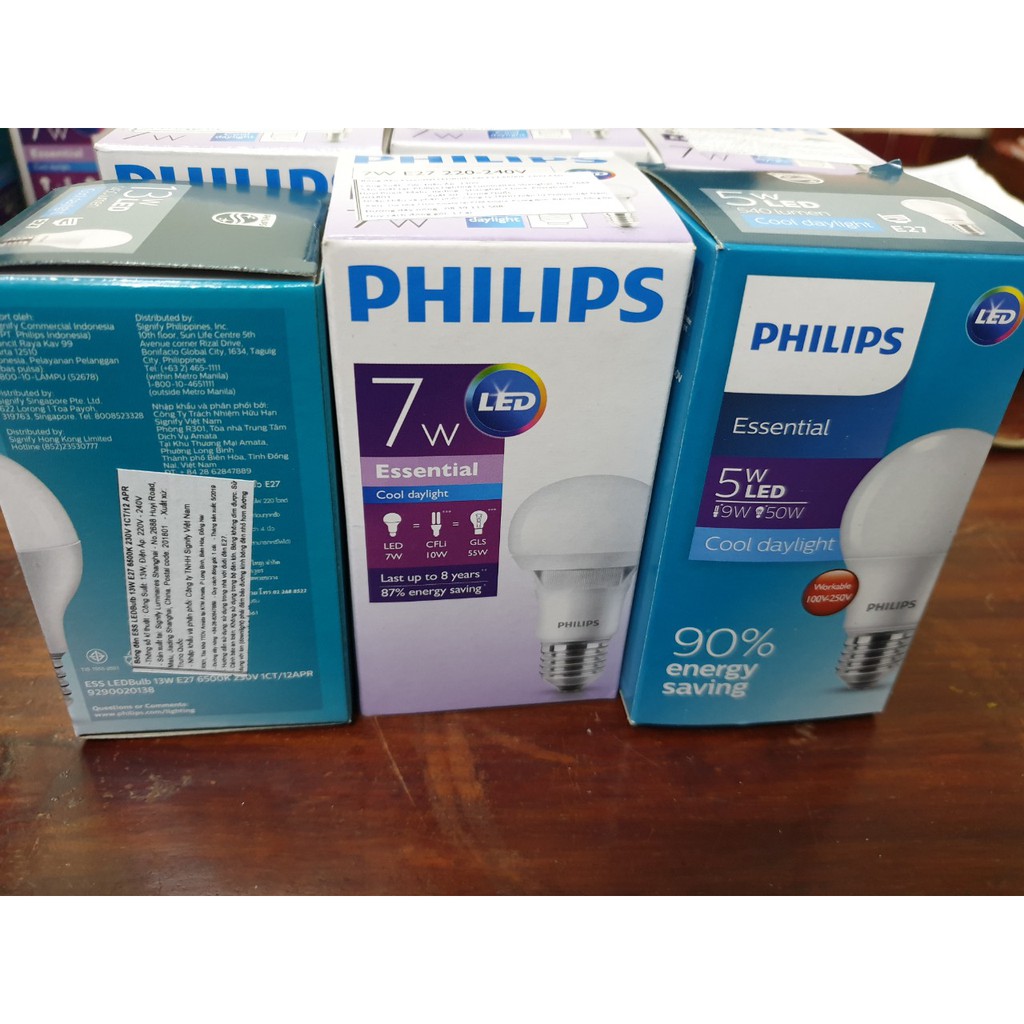 Bóng ESS Led Bulb Philips 3W/5W/7W/9W/11W/13W E27 3000/6500K 230V A60