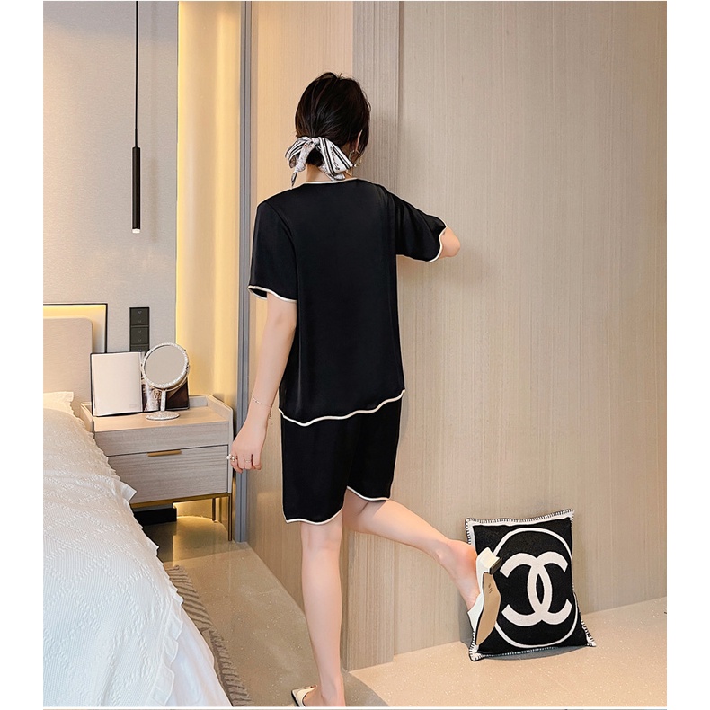 Đồ bộ mặc nhà nữ pijama lụa cao cấp kiểu trơn đơn giản sang trọng - P2