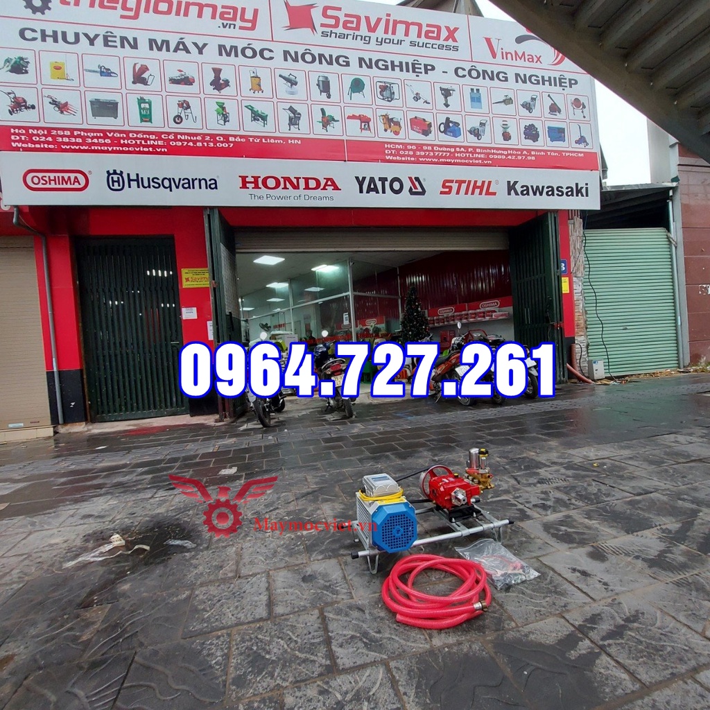 Máy rửa xe dây đai công suất 2HP motor dây đồng