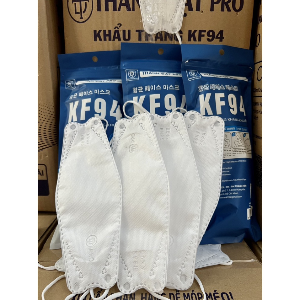 Sỉ 1 Thùng 300 Cái Khẩu Trang Y Tế KF94 của Hãng Thành Đạt - Kháng Khuẩn, Chống Bụi Mịn PM 2.5