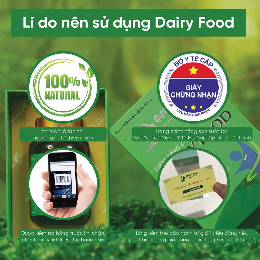 Viên Uống Tăng Cân DAIRY FOOD Quyên Lara,An Toàn,Hiệu Quả,Không Tác Dụng Phụ,Tăng Từ 1-3kg Sau Một Liệu Trình 30V/Hộp