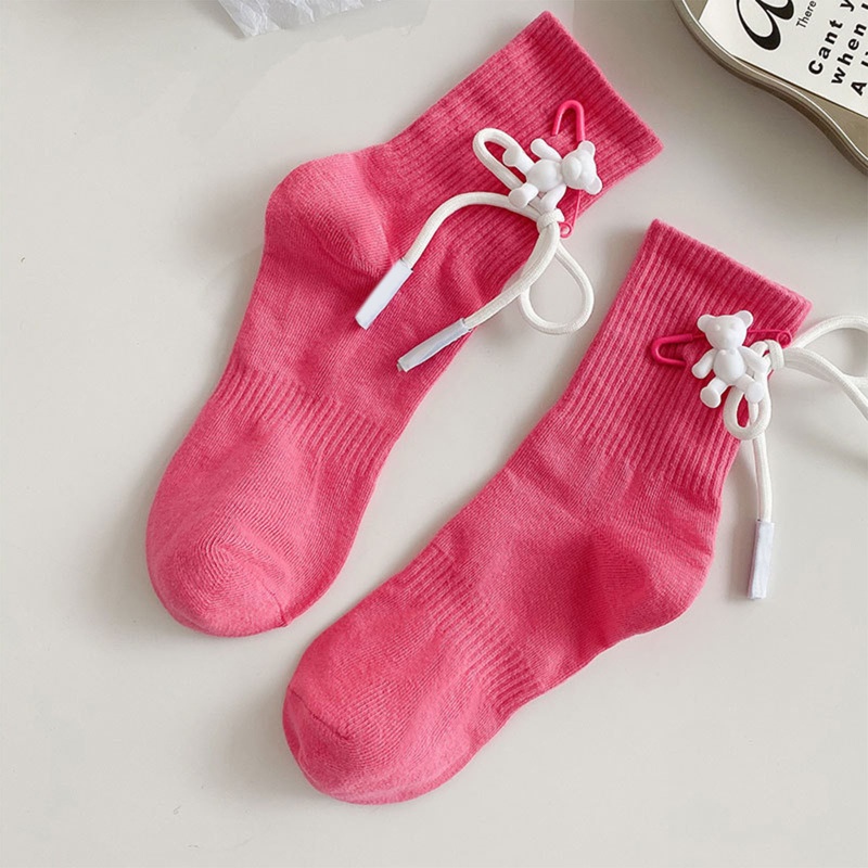 Đôi Vớ Ngắn Co Giãn Đính Nơ Dễ Thương Thời Trang Harajuku Cho Nữ