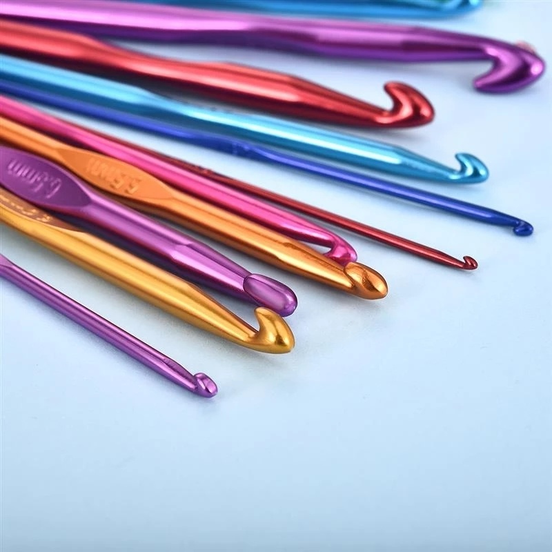 Set 8 Kim Đan Len Bằng Nhôm Nhiều Kích Cỡ Màu Sắc Ngẫu Nhiên