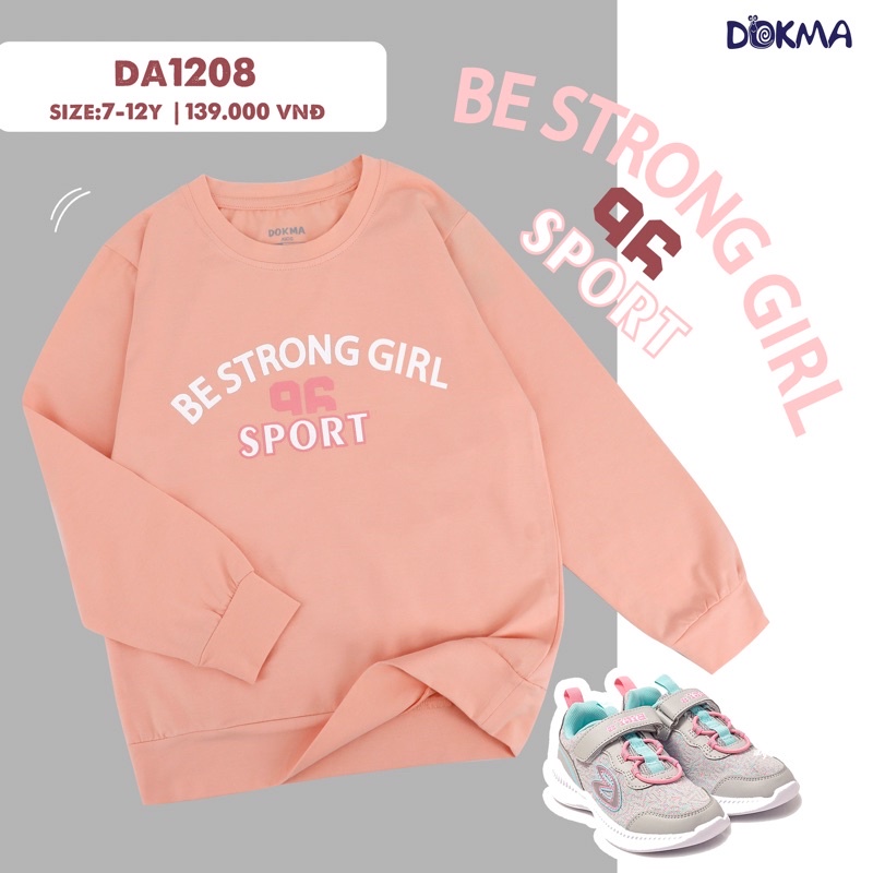Áo cổ tròn dài tay bé gái 7-12 tuổi