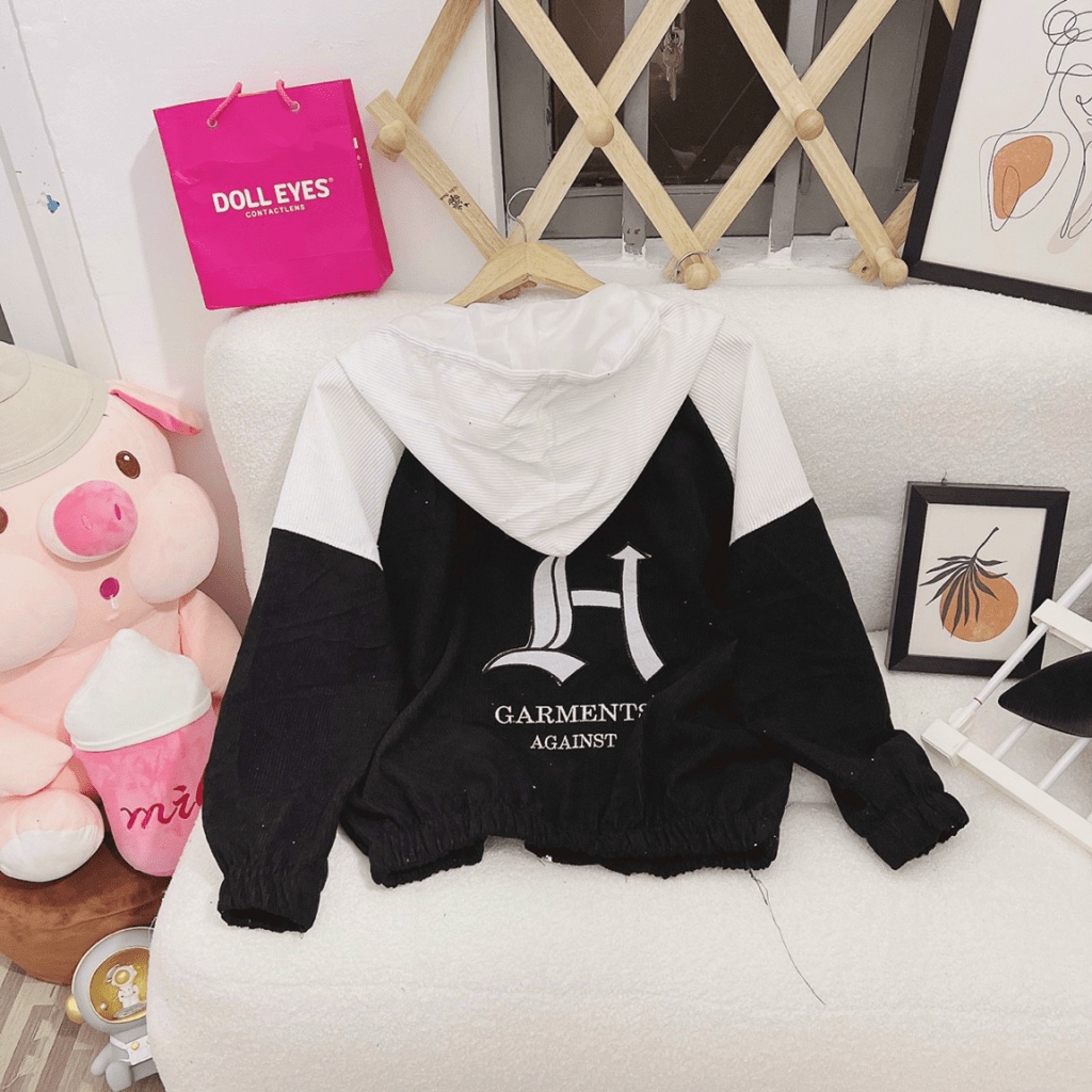 Áo Khoác Nữ Chất Nhung Tăm 2 Lớp Lót Dù Logo Thêu SỊn Sò Form Rộng Có Bo Chun Mặc Đẹp Thoải Mái [NEW UNISEX]