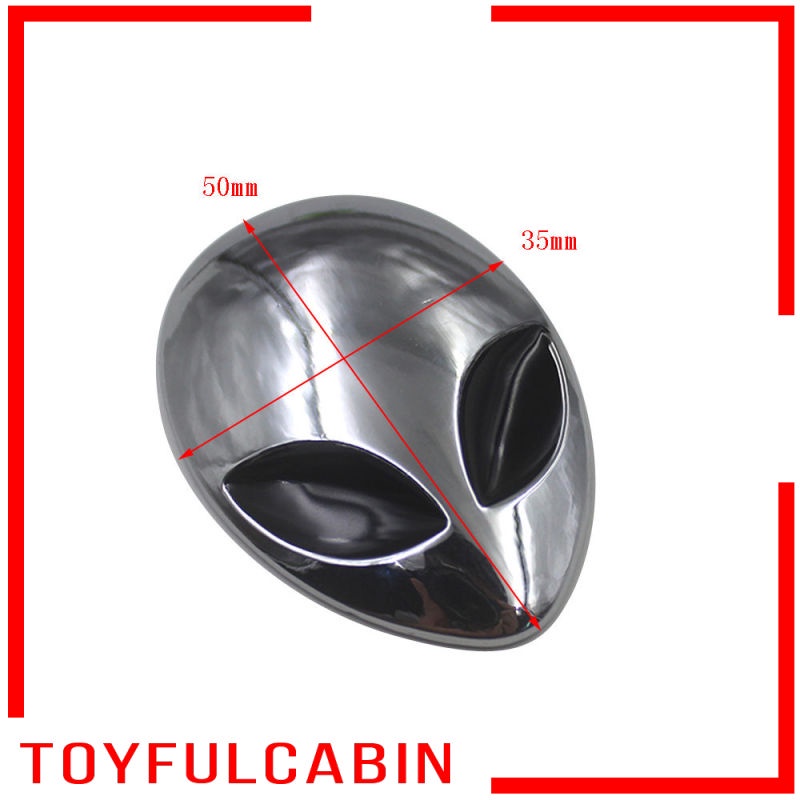 Miếng Dán Kim Loại Hình Đầu Người Ngoài Hành Tinh 3D Sáng Tạo Trang Trí Xe Hơi