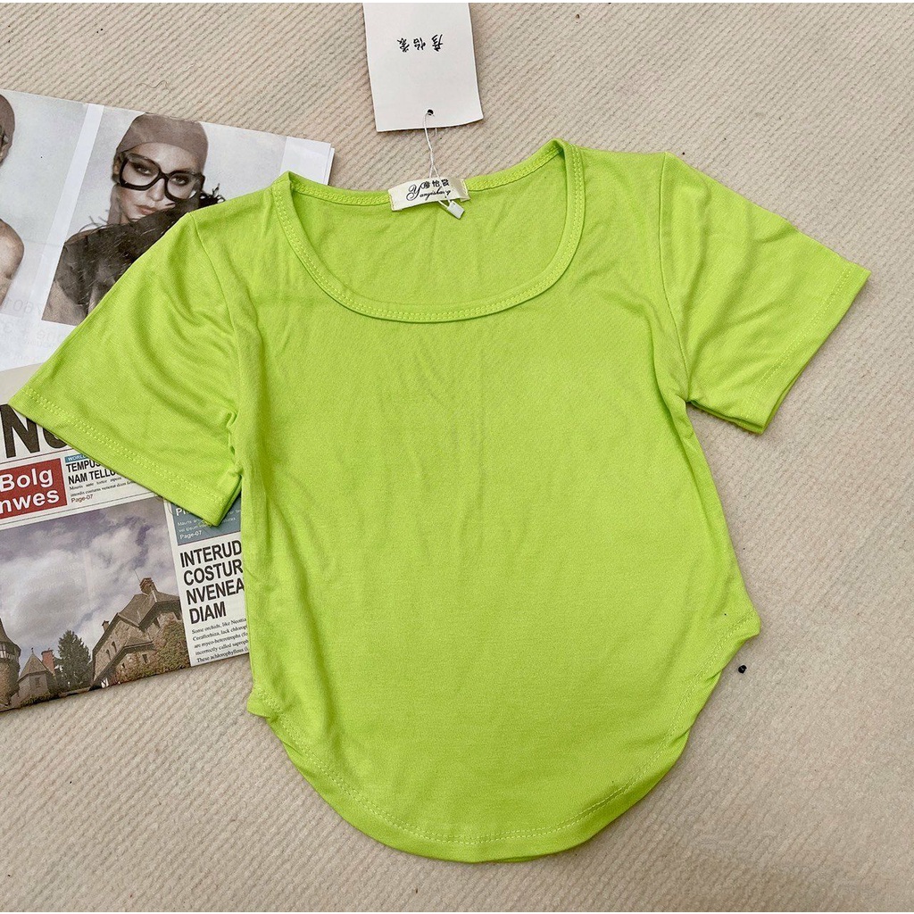 Áo thun cổ tròn vạt bầu xinh