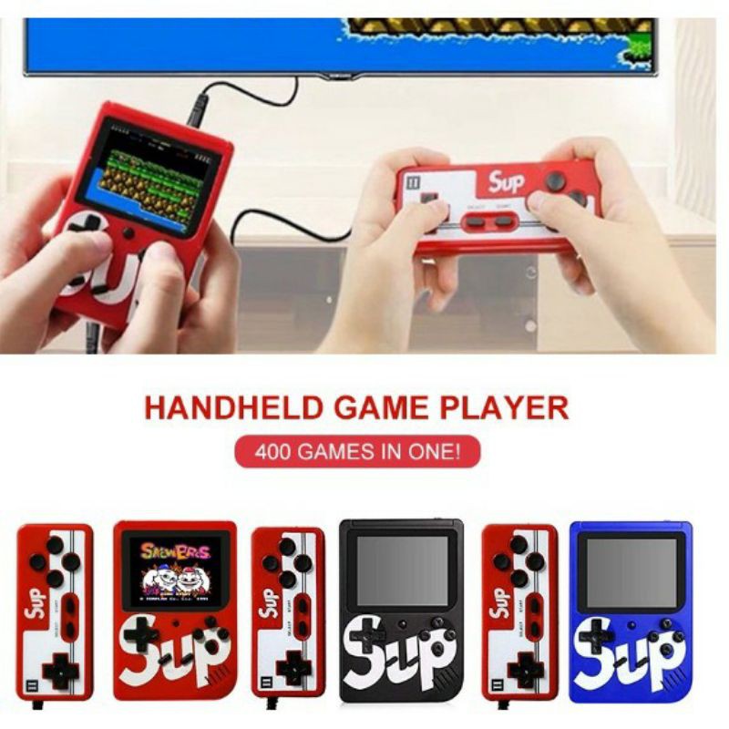 Máy Chơi Game Sup 400 Game In 1 Retro Kèm Tay Cầm Chơi Game kèm pin và cáp sạc