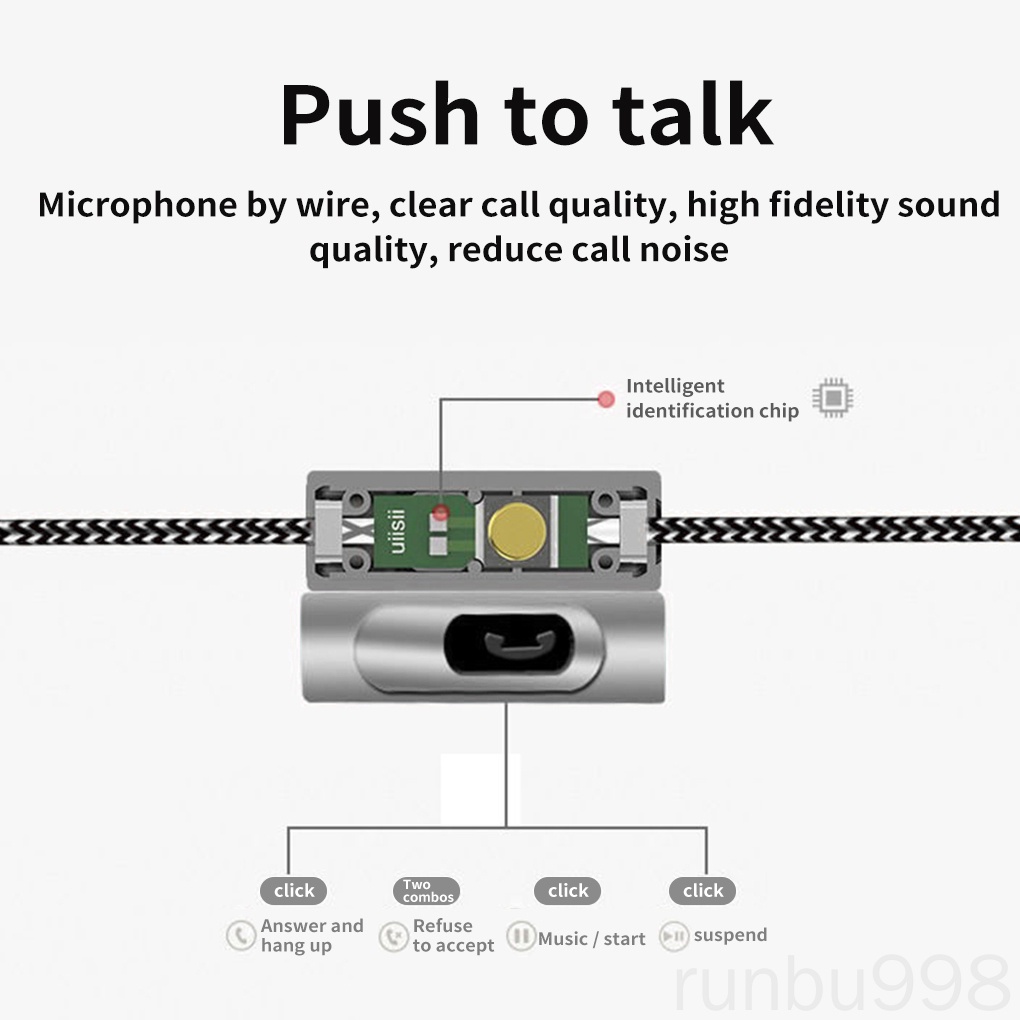 Tai nghe nhét tai có dây giắc cắm 3.5mm tích hợp mi cờ rô dành cho điện thoại